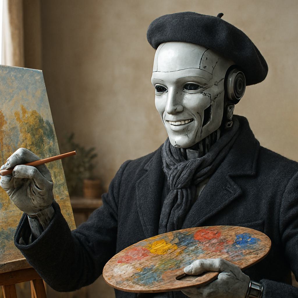 Android painter image with camera cleanly removed using a third-party AI image editing tool.